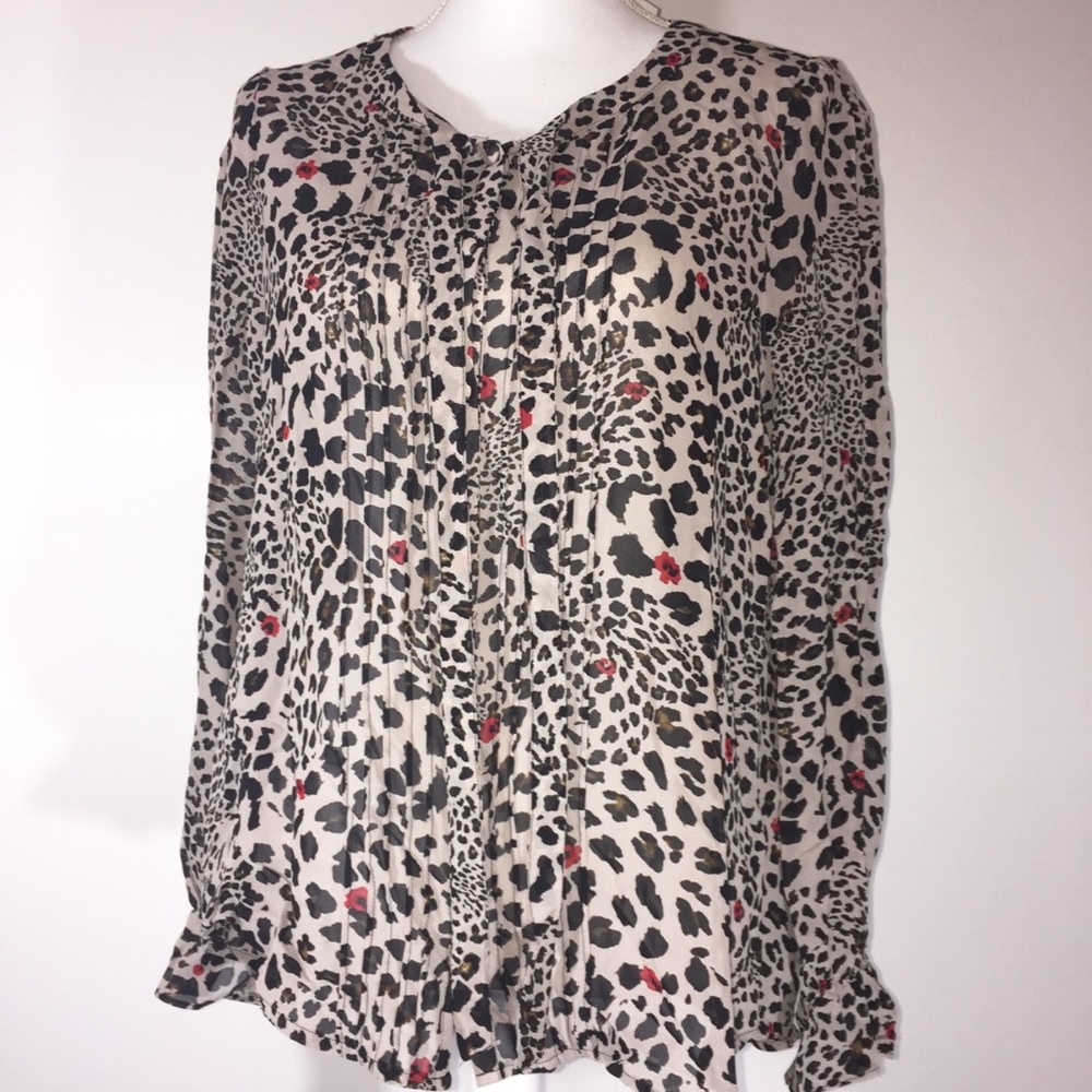 Sanctuary floral/animal print blouse NWT
